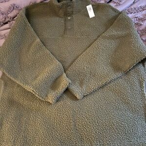 Old Navy Olive Green Sherpa Sweatshirt